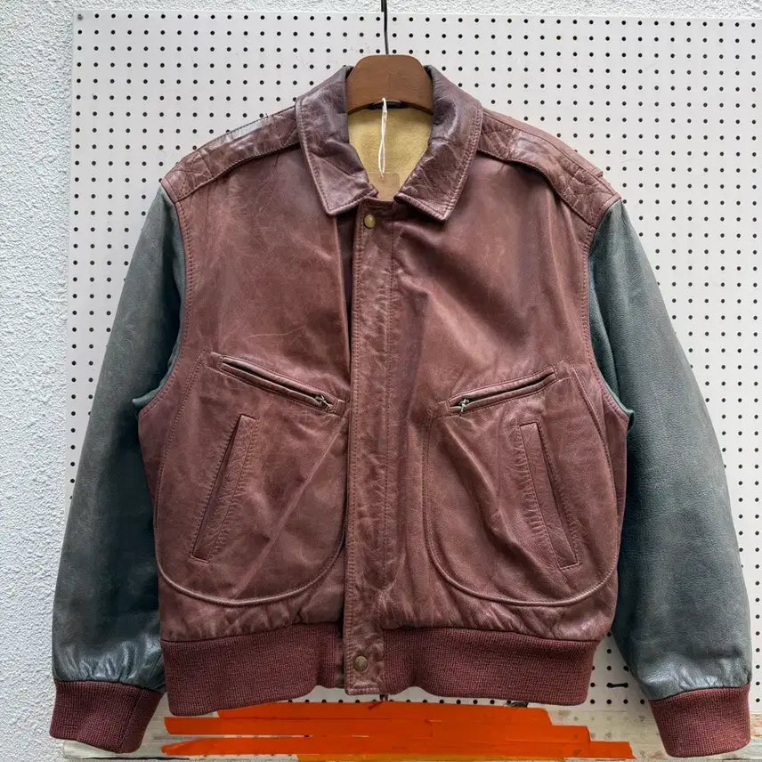 [BUNJANG] Scout A-2 Cowhide Leather Bomber Jacket / 1980s SCOUT COWHIDE FLIGHT 빈티지 A-2 레더봄버