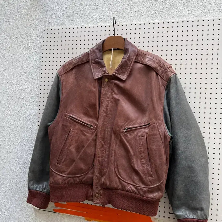 [BUNJANG] Scout A-2 Cowhide Leather Bomber Jacket / 1980s SCOUT COWHIDE FLIGHT 빈티지 A-2 레더봄버