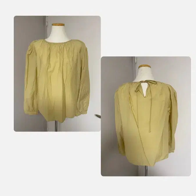 [BUNJANG] Oversized Shirred Back Ribbon Blouse / (공장재고정리/샘플상품)오버핏 셔링 뒷리본 블라우스