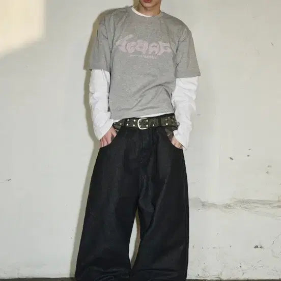 [BUNJANG] Skelwex Camo Roll-up Denim Pants Black L / 스켈리웩 카모 롤업 데님 팬츠 블랙 L