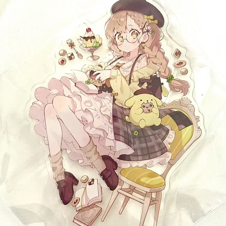 [BUNJANG] Akakura Sanrio Pompompurin Acrylic Stand Figure / 아카쿠라 산리오 폼폼푸린 미소녀 아크릴 스탠드 굿즈 공굿 여캐