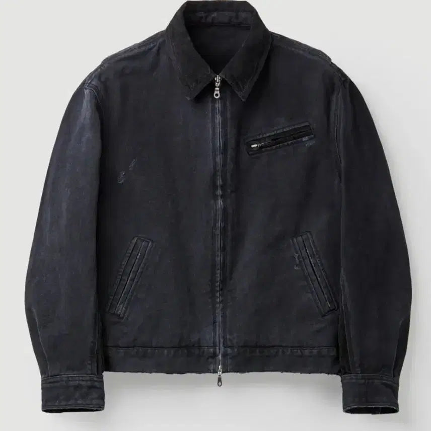 [BUNJANG] Cour Overdyed Faded Damage Work Jacket (Washed Black) S / 오버 다잉 페이디드 데미지 워크 자켓 (워시드블랙) S