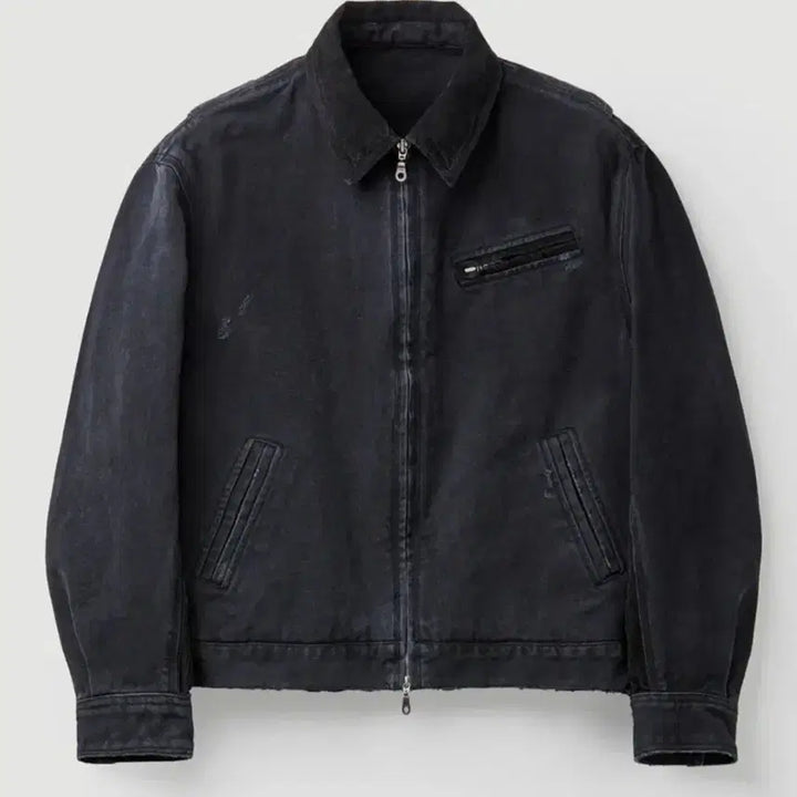 [BUNJANG] Cour Overdyed Faded Damage Work Jacket (Washed Black) S / 오버 다잉 페이디드 데미지 워크 자켓 (워시드블랙) S