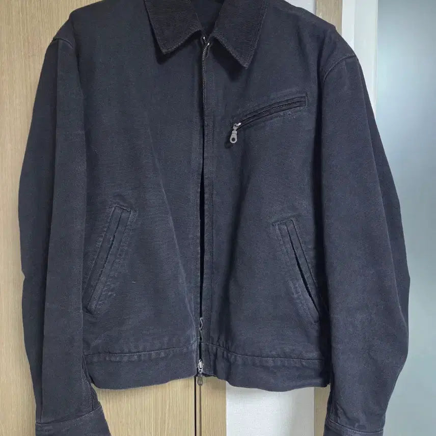 [BUNJANG] Cour Overdyed Faded Damage Work Jacket (Washed Black) S / 오버 다잉 페이디드 데미지 워크 자켓 (워시드블랙) S