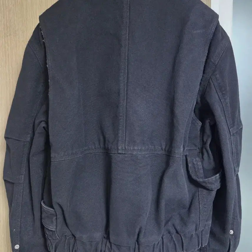 [BUNJANG] Cour Overdyed Faded Damage Work Jacket (Washed Black) S / 오버 다잉 페이디드 데미지 워크 자켓 (워시드블랙) S