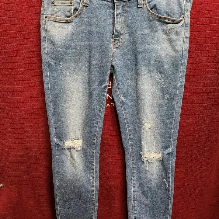 [BUNJANG] T-REX Damage Wash Jeans / [30]T-REX 데미지 워싱 청바지 스판기있음