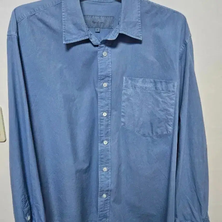 [BUNJANG] First Floor Dyed Classic Shirt Sax Blue / [48] 퍼스트플로어 다이드클래식 셔츠 삭스블루