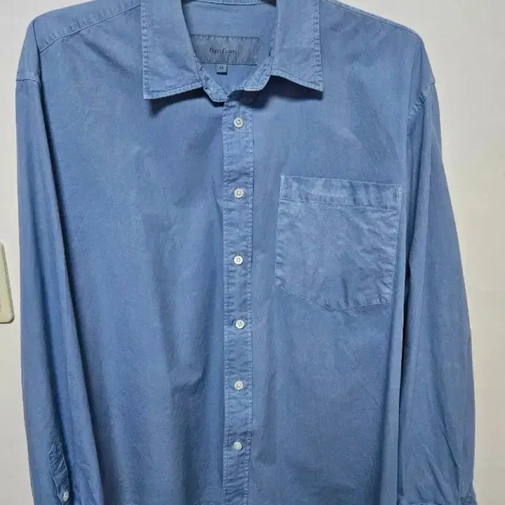 [BUNJANG] First Floor Dyed Classic Shirt Sax Blue / [48] 퍼스트플로어 다이드클래식 셔츠 삭스블루