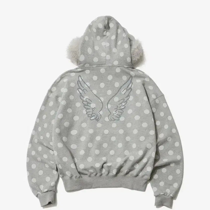 [BUNJANG] Itzavibe Wings Dot Fur Hooded Zip-up / (택달린 새상품) 잇자바이브 itzavibe 윙스 도트 퍼 후드집업