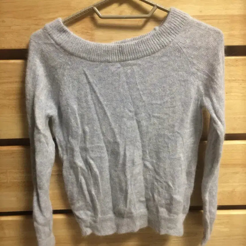 [BUNJANG] Avely Ice Blue One Shoulder Knit Top / 빈티지 에이블리 | 원숄더 아이스블루 니트