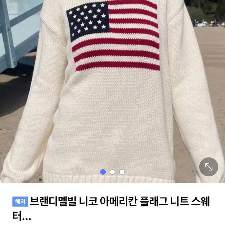 [BUNJANG] Brandy Melville Nico American Flag Sweater / 브랜디멜빌 성조기 니트 니코 아메리칸 스웨터 새상품