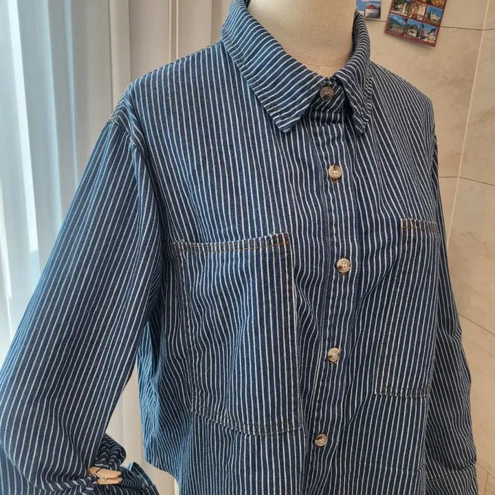 [BUNJANG] Striped Denim Shirt / 스트라이프 데님 셔츠 남방