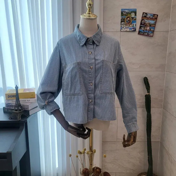 [BUNJANG] Striped Denim Shirt / 스트라이프 데님 셔츠 남방