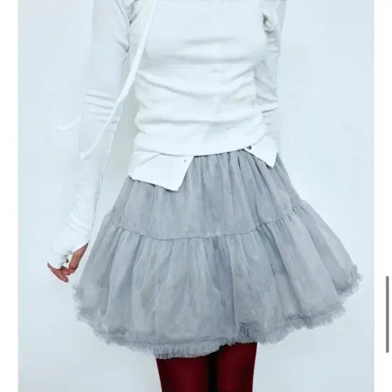 [BUNJANG] THEOHYOU Silk Ribbon Chiffon Mini Skirt / 더오유 THEOHYOU 실키 리본 쉬폰 스커트