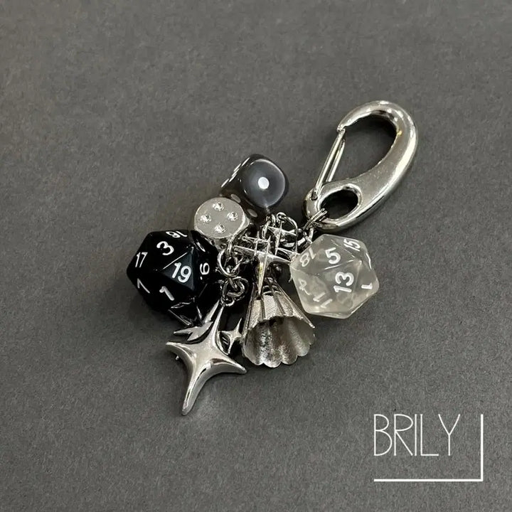 [BUNJANG] IAM Shuttlecock Dice Rock Cross Keyring / [Unisex] IAM 셔틀콕 다이스 주사위 락 크로스 키링 열쇠고리