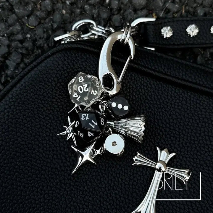 [BUNJANG] IAM Shuttlecock Dice Rock Cross Keyring / [Unisex] IAM 셔틀콕 다이스 주사위 락 크로스 키링 열쇠고리