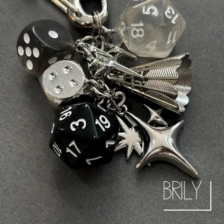 [BUNJANG] IAM Shuttlecock Dice Rock Cross Keyring / [Unisex] IAM 셔틀콕 다이스 주사위 락 크로스 키링 열쇠고리