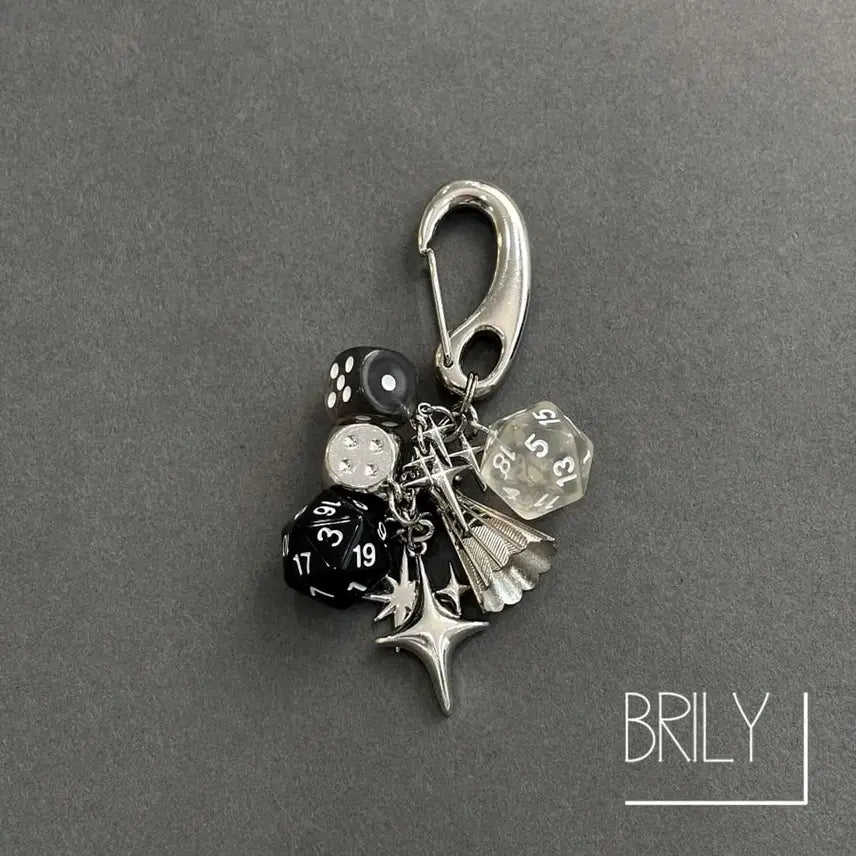 [BUNJANG] IAM Shuttlecock Dice Rock Cross Keyring / [Unisex] IAM 셔틀콕 다이스 주사위 락 크로스 키링 열쇠고리