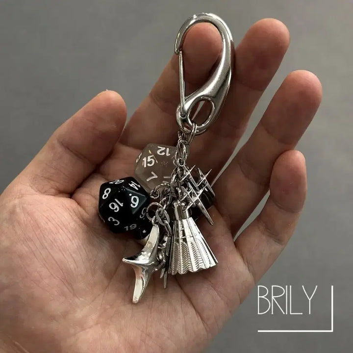 [BUNJANG] IAM Shuttlecock Dice Rock Cross Keyring / [Unisex] IAM 셔틀콕 다이스 주사위 락 크로스 키링 열쇠고리