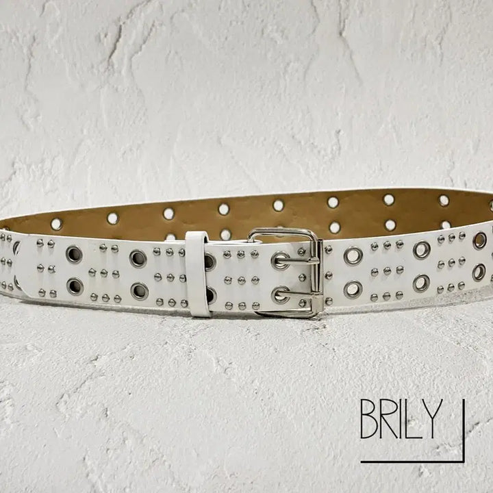 [BUNJANG] DANY Y2K Studded Leather Belt / [Unisex] DANY 아일렛 스터드 y2k 가죽 벨트