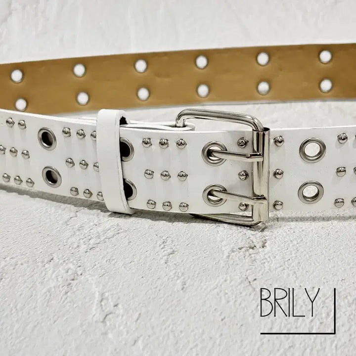[BUNJANG] DANY Y2K Studded Leather Belt / [Unisex] DANY 아일렛 스터드 y2k 가죽 벨트