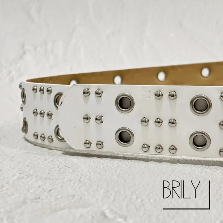 [BUNJANG] DANY Y2K Studded Leather Belt / [Unisex] DANY 아일렛 스터드 y2k 가죽 벨트
