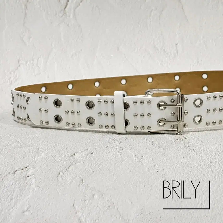 [BUNJANG] DANY Y2K Studded Leather Belt / [Unisex] DANY 아일렛 스터드 y2k 가죽 벨트