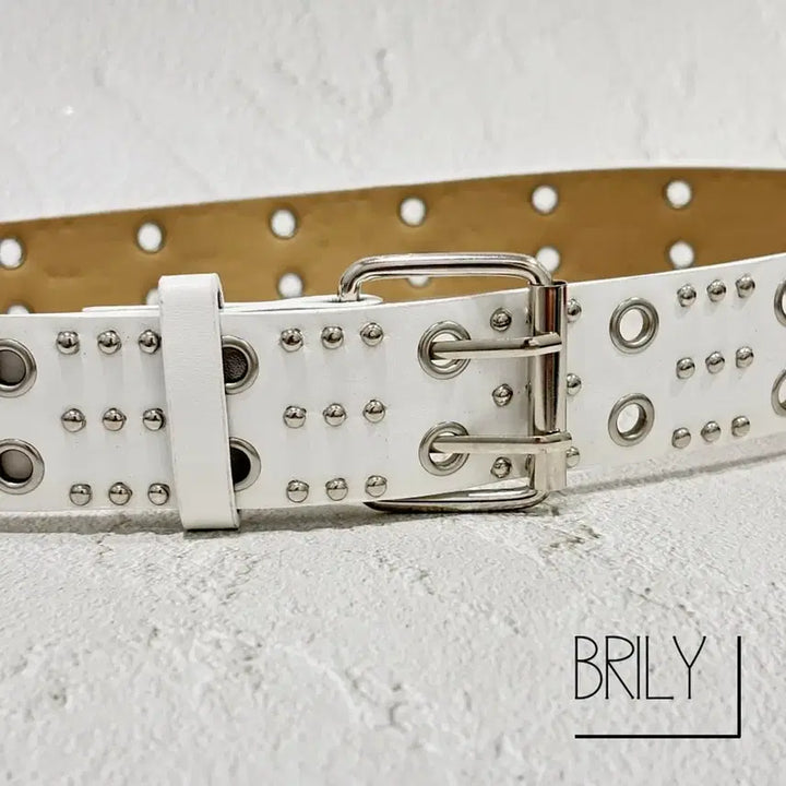 [BUNJANG] DANY Y2K Studded Leather Belt / [Unisex] DANY 아일렛 스터드 y2k 가죽 벨트