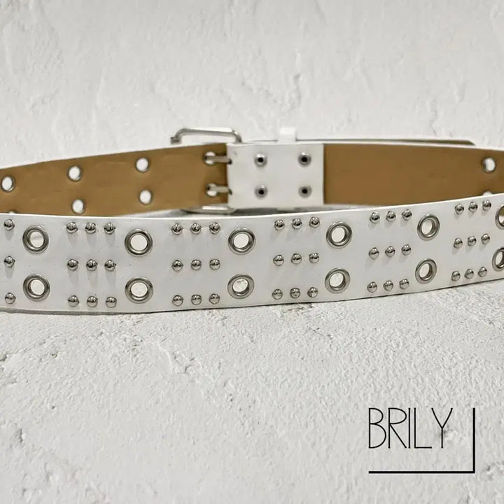 [BUNJANG] DANY Y2K Studded Leather Belt / [Unisex] DANY 아일렛 스터드 y2k 가죽 벨트