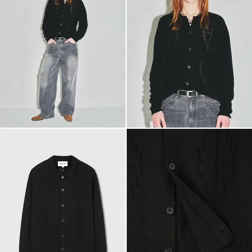 [BUNJANG] Toniq Wek Punching Collar Cardigan L / 토니웩 펀칭 카라 가디건 L (사이즈표첨부)