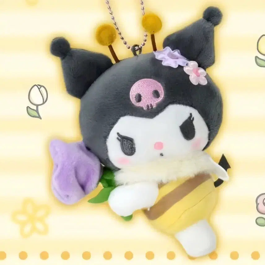 [BUNJANG] Sanrio Kuromi Honeybee Mascot Keychain / 산리오 꿀벌 시리즈 쿠로미 마스코트 키링