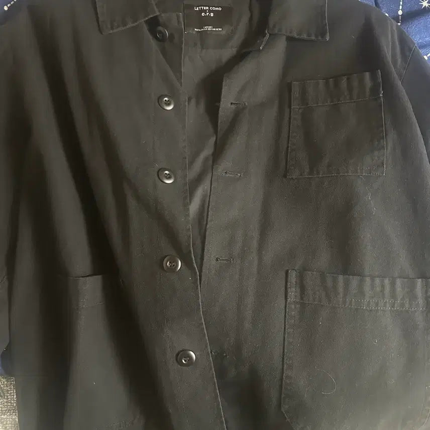 [BUNJANG] Letter From Komo Black Shirt Jacket / 레터프롬코모 블랙 셔츠형 자켓