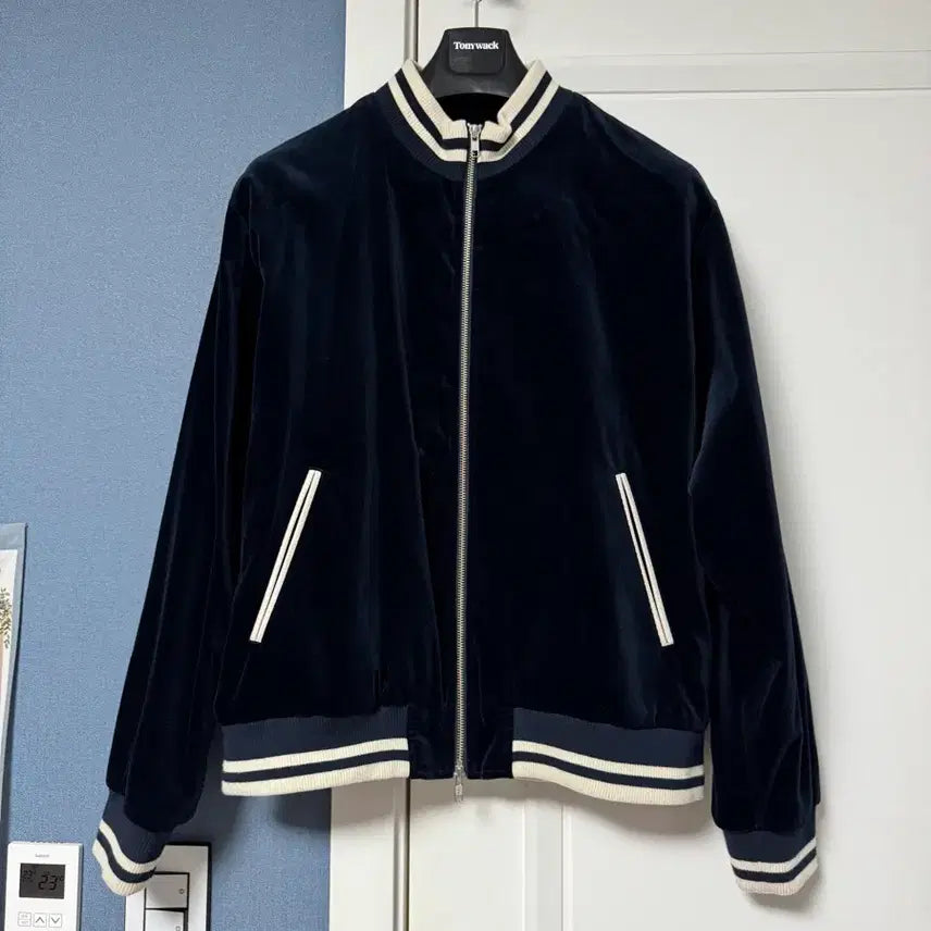[BUNJANG] M Youth Velvet Track Jacket - Navy / [M] 유스 / 벨벳 트랙 자켓 네이비