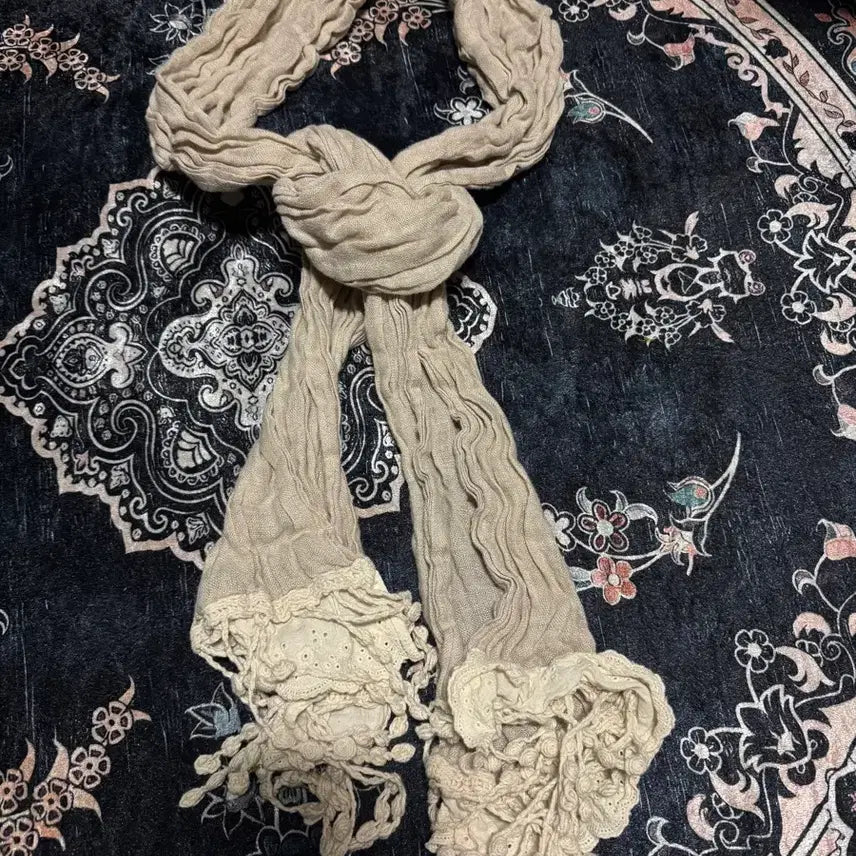 [BUNJANG] Vintage Ivory Lace Scarf / Jp vtg 스카프 아이보리