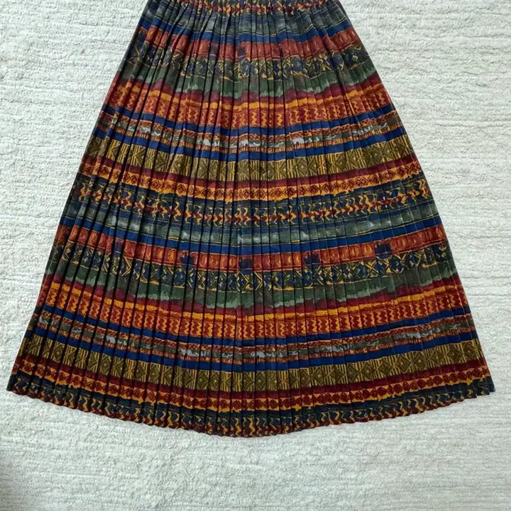 [BUNJANG] Vintage Hippie Pleated Long Skirt / 