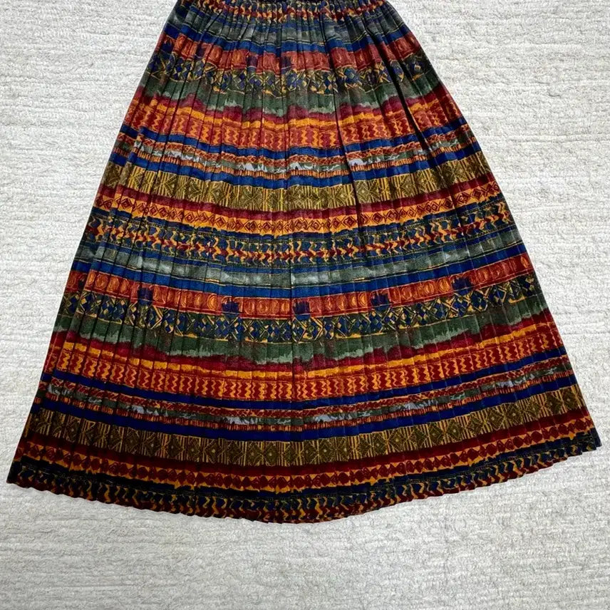 [BUNJANG] Vintage Hippie Pleated Long Skirt / 