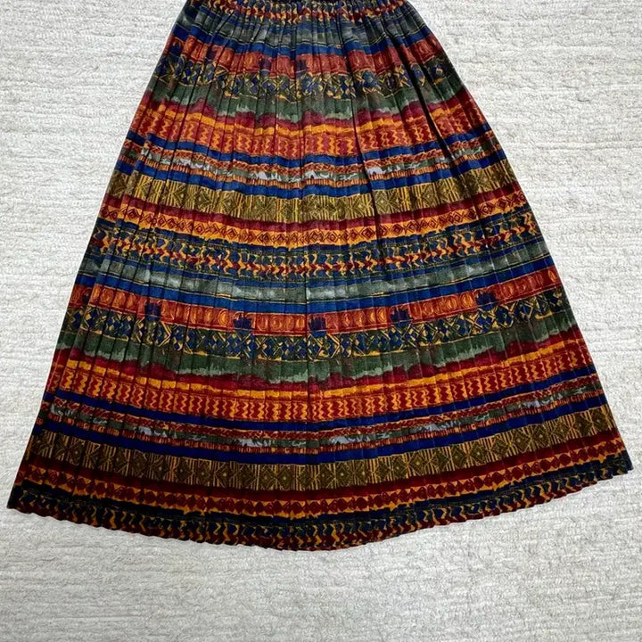 [BUNJANG] Vintage Hippie Pleated Long Skirt / 