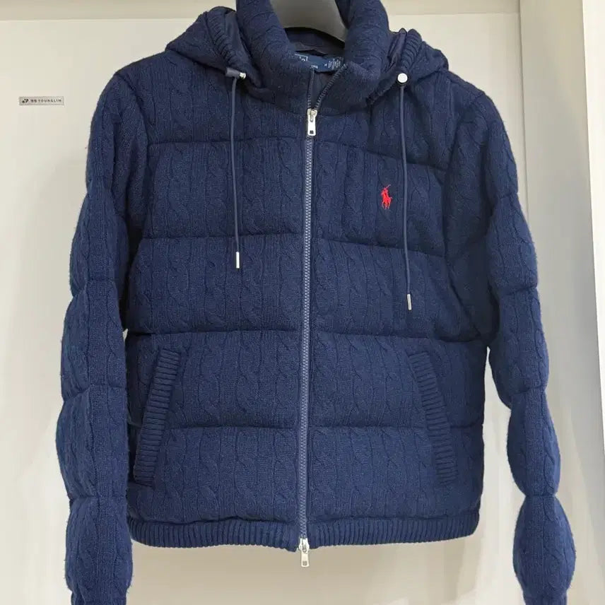 [BUNJANG] Polo Ralph Lauren Cable Knit Wool Cashmere Padded Jacket (M) / 폴로 랄프로렌 케이블니트 울 캐시미어 패딩 자켓 m