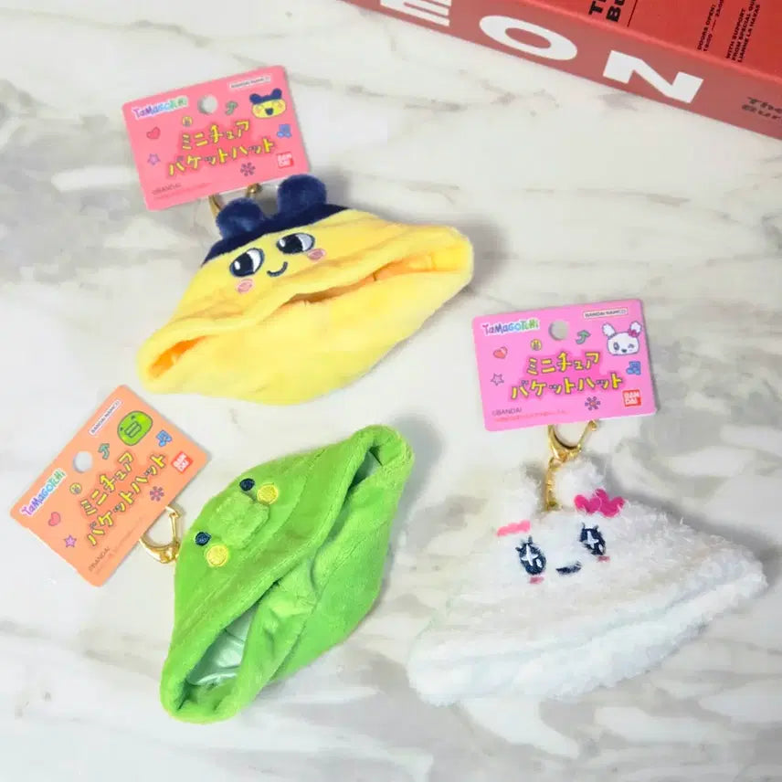[BUNJANG] Tamagotchi Guchipatchi Bucket Hat Keyring Strap / 다마고치 키링 버킷햇