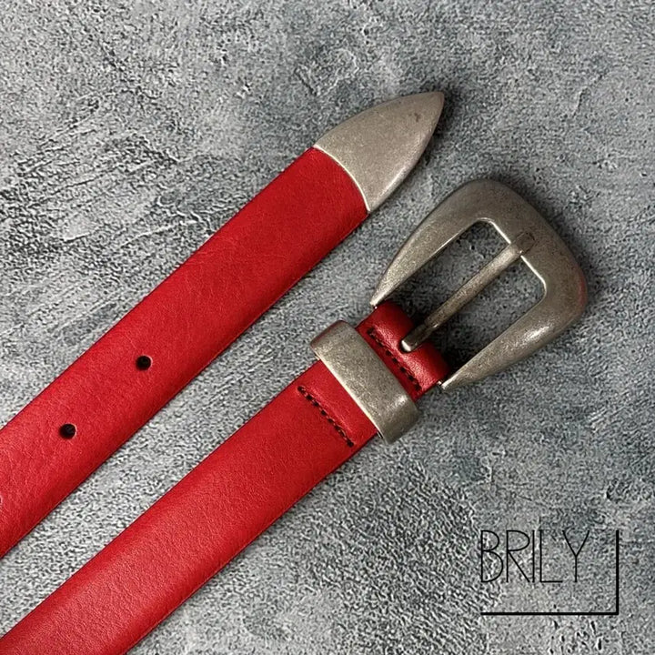 [BUNJANG] ONE Italian Vegetable Leather Western Belt / [Unisex] ONE 볼륨가죽 이탈리아 베지터블 레더 웨스턴 벨트