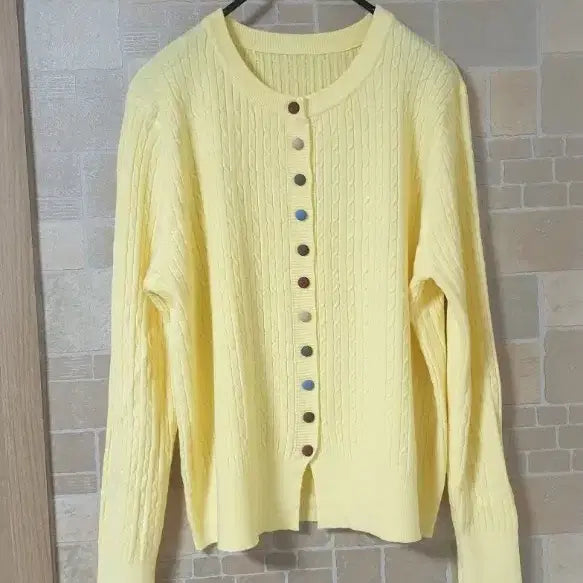 [BUNJANG] Yellow Knit Cardigan / 여성 노랑가디건(새옷)