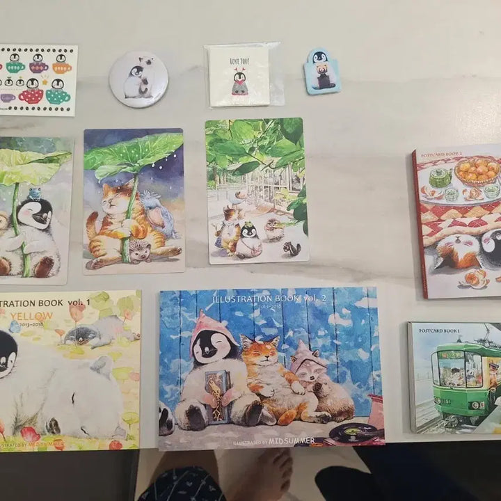 [SOLD OUT] 펭권 &amp; 고양이 일러스트 굿즈 (Midsummer 작가님 친필싸인)