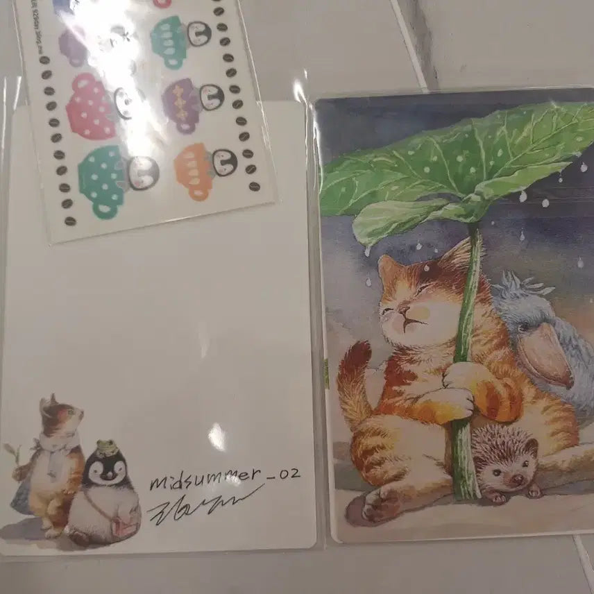 [SOLD OUT] 펭권 &amp; 고양이 일러스트 굿즈 (Midsummer 작가님 친필싸인)