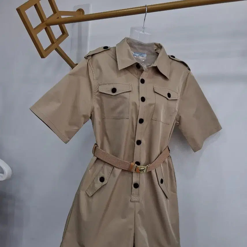 [SOLD OUT] 벨티드 반팔 점프수트