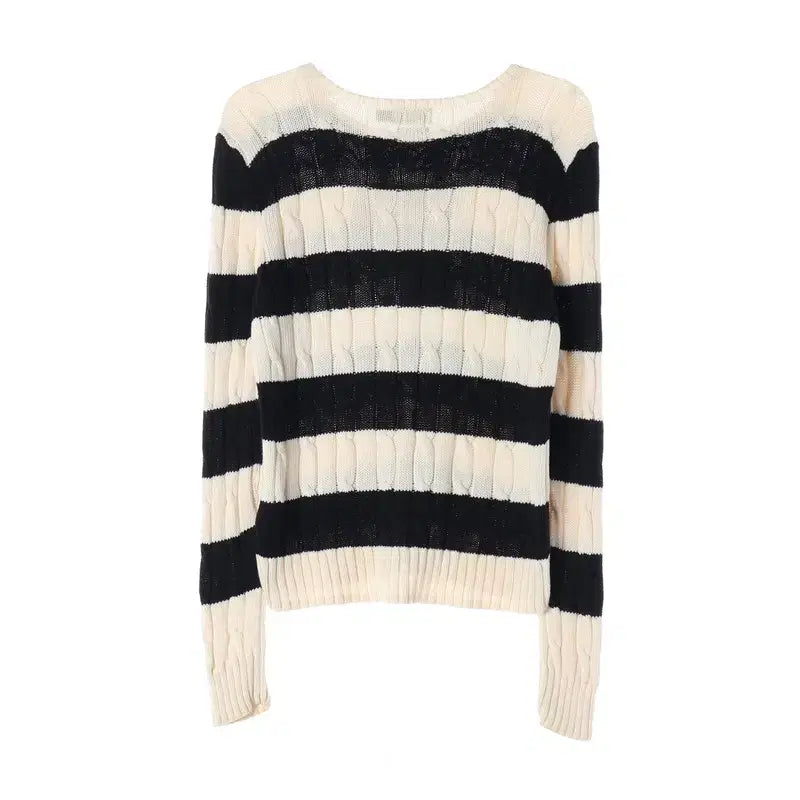 [BUNJANG] Polo Ralph Lauren Punk Stripe Knit Top / 폴로 랄프로렌 펑크 스트라이프 니트/여성M/TTKZHA2019
