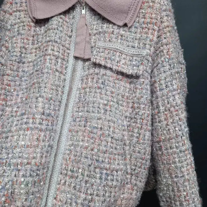 [BUNJANG] Balenciaga Tweed Padded Jacket / 발렌시아 춘추동 트위드 얇은 패딩 점퍼 55