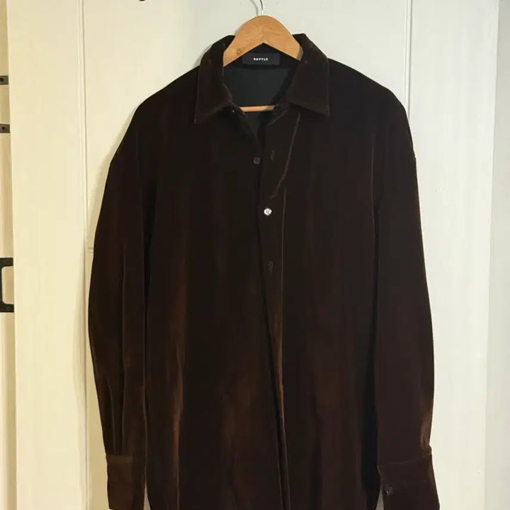 [BUNJANG] Velvet Chocolate Brown XL Shirt / 벨벳 초코브라운 셔츠 XL