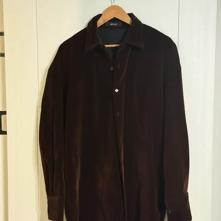 [BUNJANG] Velvet Chocolate Brown XL Shirt / 벨벳 초코브라운 셔츠 XL
