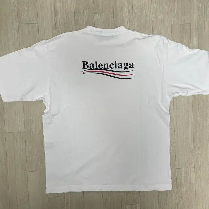 [BUNJANG] Balenciaga Wave Logo White T-shirt / 발렌시아가 웨이브 로고 흰색 반팔 xs (오버핏L)