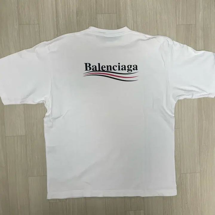 [BUNJANG] Balenciaga Wave Logo White T-shirt / 발렌시아가 웨이브 로고 흰색 반팔 xs (오버핏L)